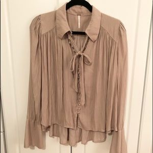 Free People tie neck blouse